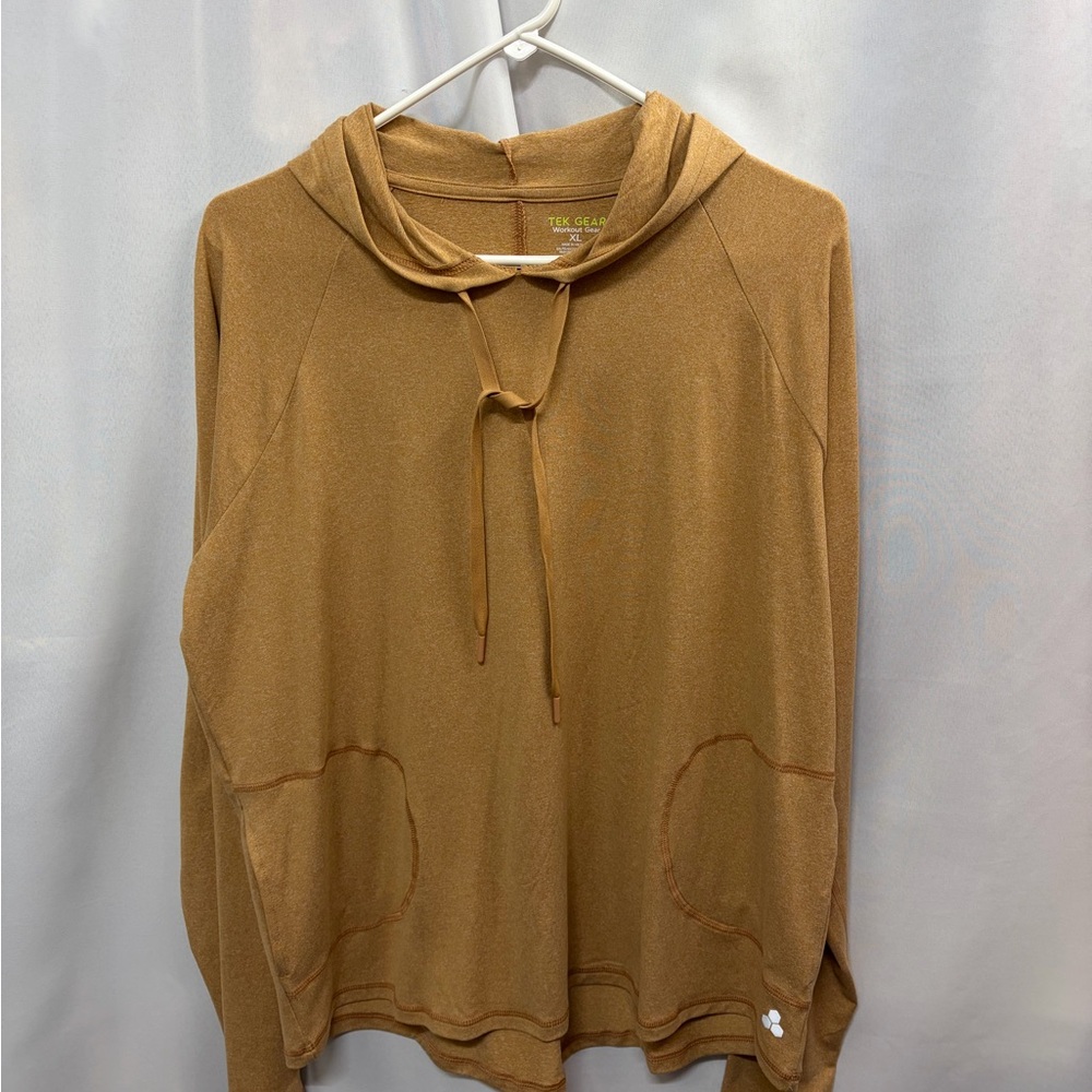 Tek Gear Golden Orange color. Hooded Pullover with Pockets.